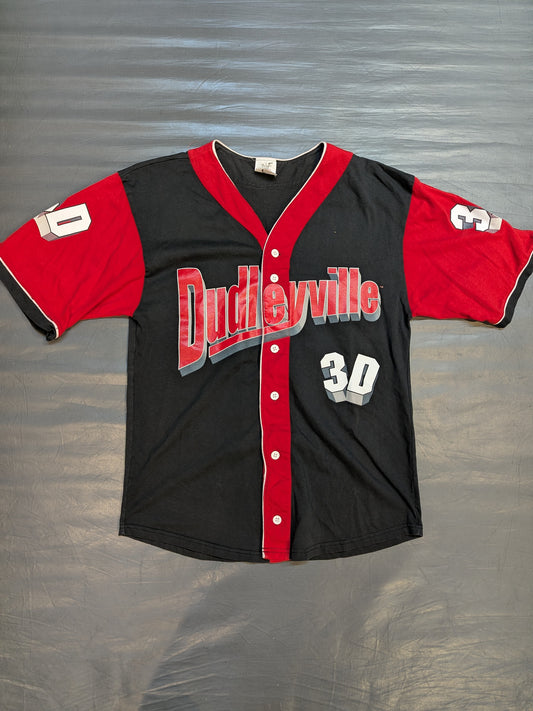 Dudley Boys "Dudleyville" Baseball Shirt (WWF (2000s) / Black × Red)