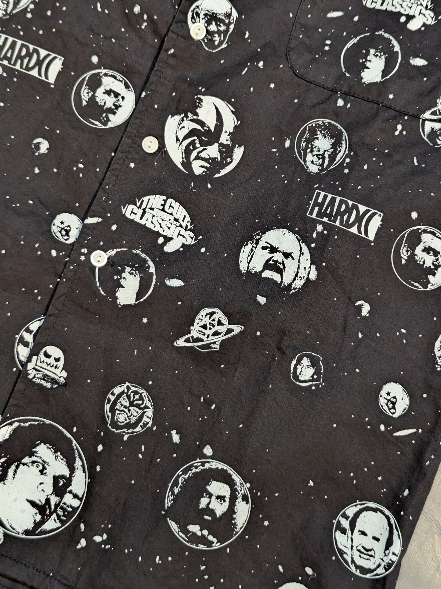 Hardcore Chocolate 'Legend Wrestler' All-over Pattern Aloha Shirt (Black)