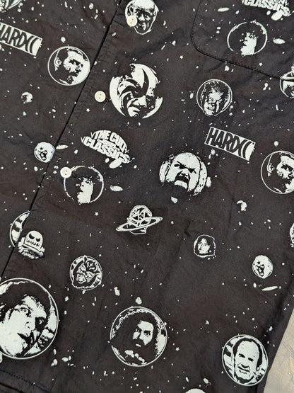 Hardcore Chocolate 'Legend Wrestler' All-over Pattern Aloha Shirt (Black)