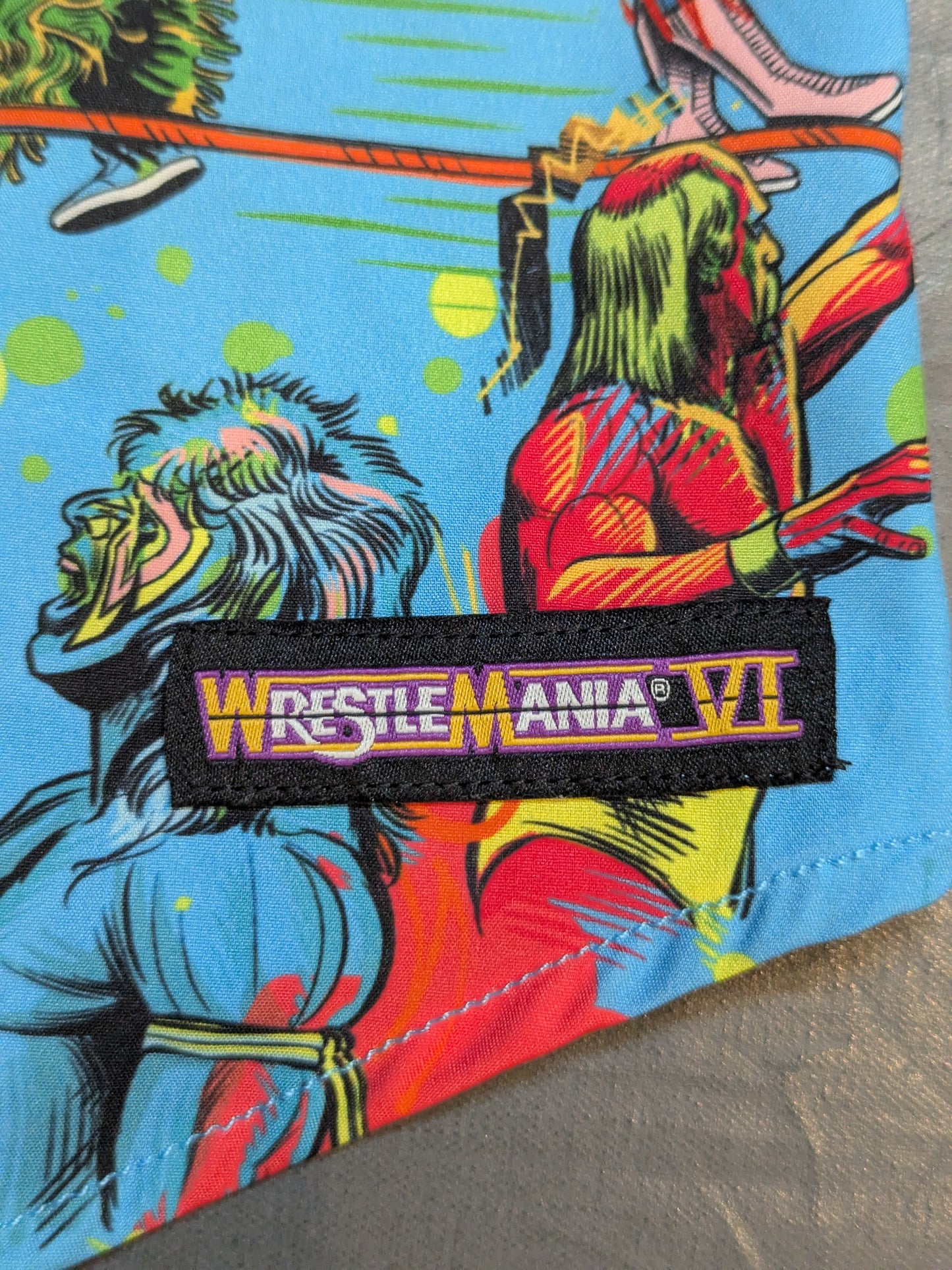WWE × RSVLTS "WRESTLEMANIA VI" All-over Print Aloha Shirt (WWE (2020) / Light Blue)