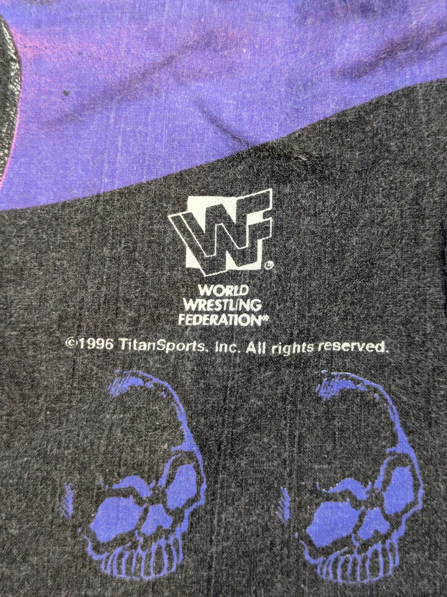 アンダーテイカー「Tumbstone City」ハーフパンツ(WWF(1996) / ブラック×パープル)