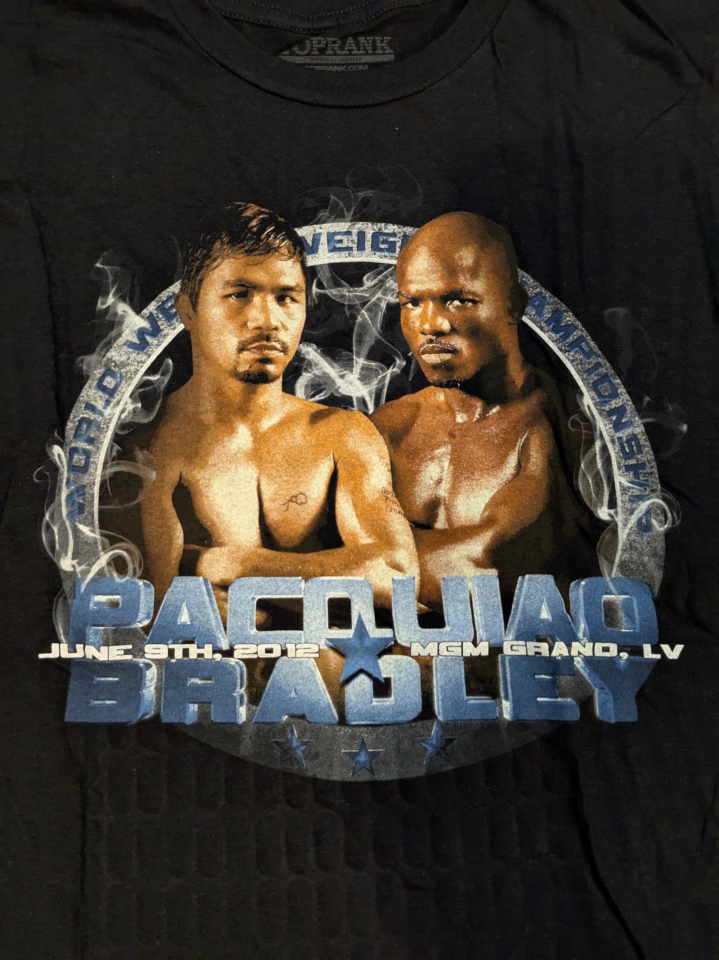 2012年6月9日 マニー・パッキャオvsティモシー・ブラッドリー ピクチャーTシャツ(ブラック)
