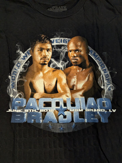 2012年6月9日 マニー・パッキャオvsティモシー・ブラッドリー ピクチャーTシャツ(ブラック)