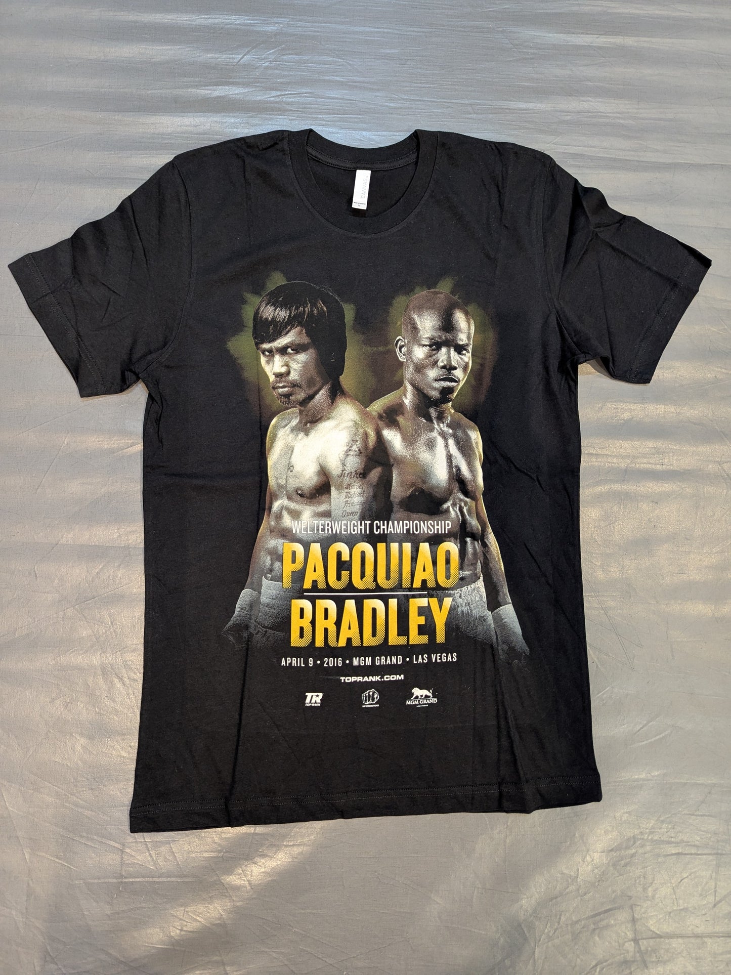 2016年4月9日 マニー・パッキャオvsティモシー・ブラッドリー ピクチャーTシャツ(ブラック)
