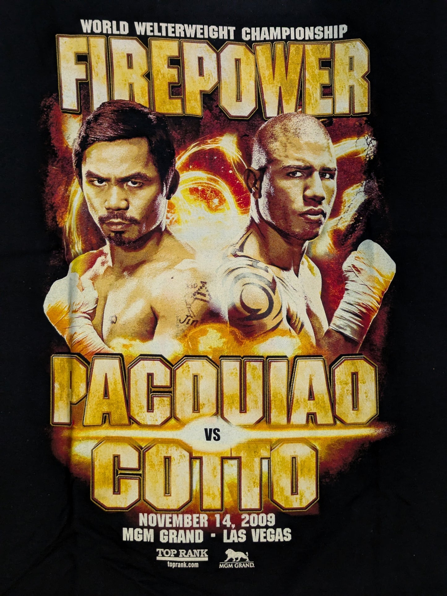 2009年11月14日 マニー・パッキャオvsミゲル・コット ピクチャーTシャツ②(ブラック)