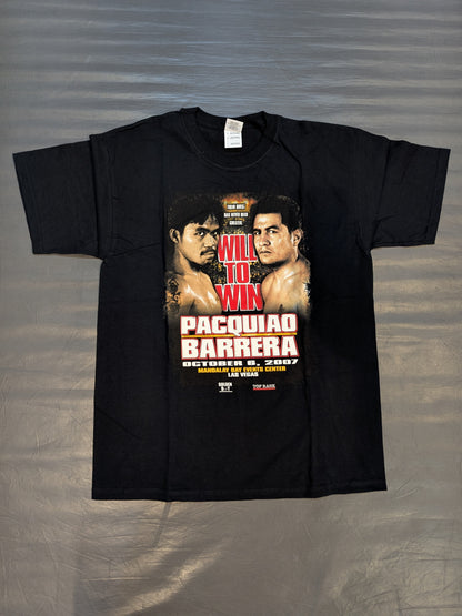 2007年10月6日 マニー・パッキャオvsマルコ・アントニオ・バレラ ピクチャーTシャツ(ブラック)