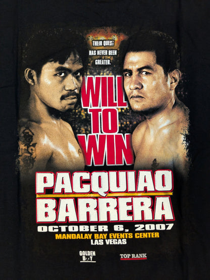 2007年10月6日 マニー・パッキャオvsマルコ・アントニオ・バレラ ピクチャーTシャツ(ブラック)