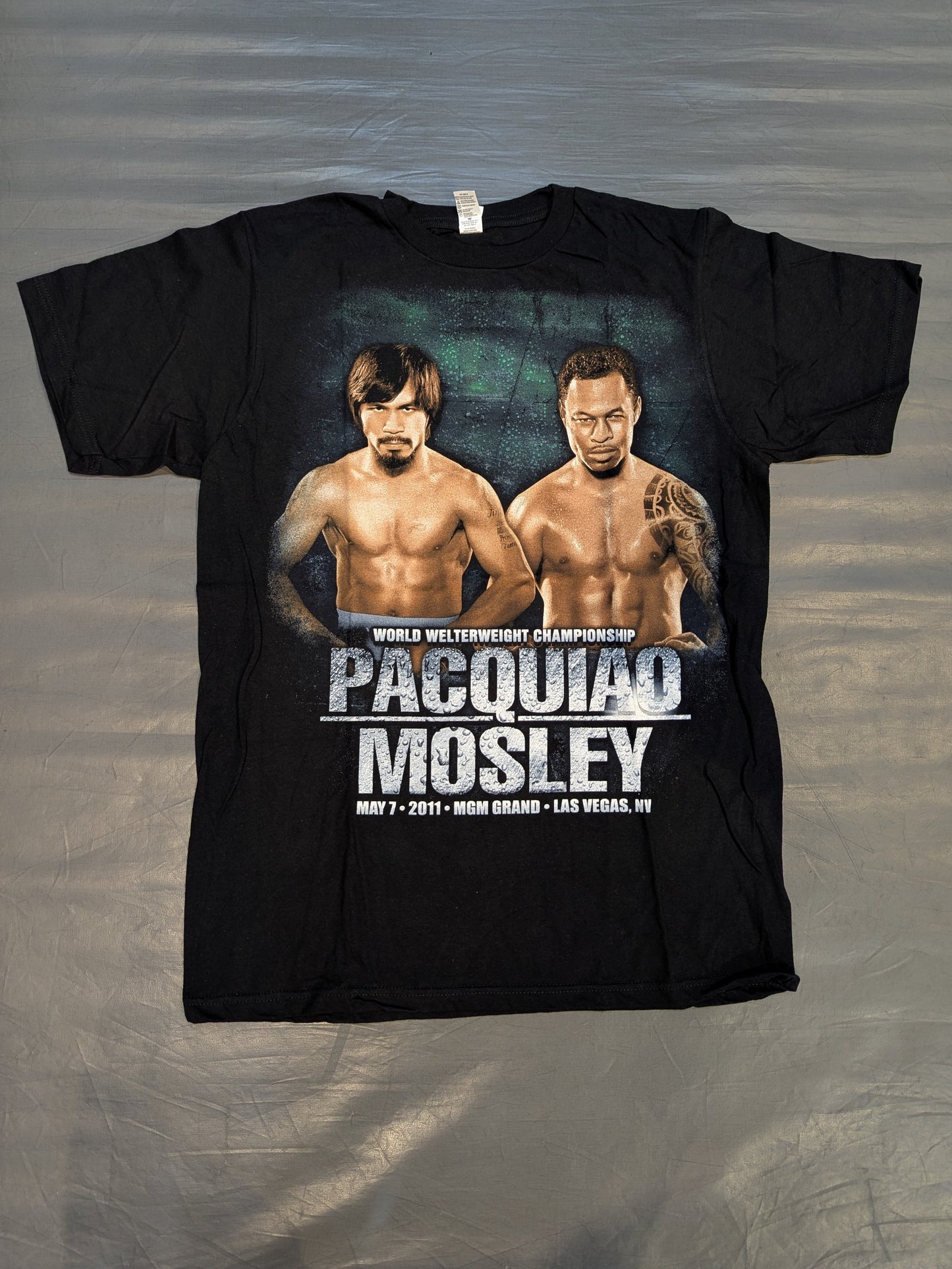 2011年5月7日 マニー・パッキャオvsシェーン・モズリー ピクチャーTシャツ(ブラック)