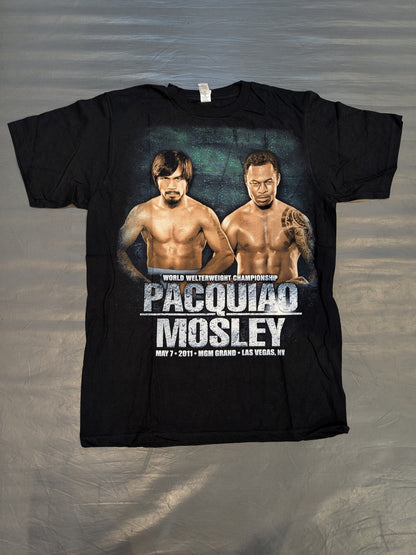 2011年5月7日 マニー・パッキャオvsシェーン・モズリー ピクチャーTシャツ(ブラック)