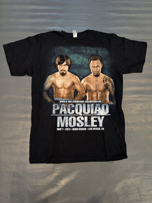 2011年5月7日 マニー・パッキャオvsシェーン・モズリー ピクチャーTシャツ(ブラック)
