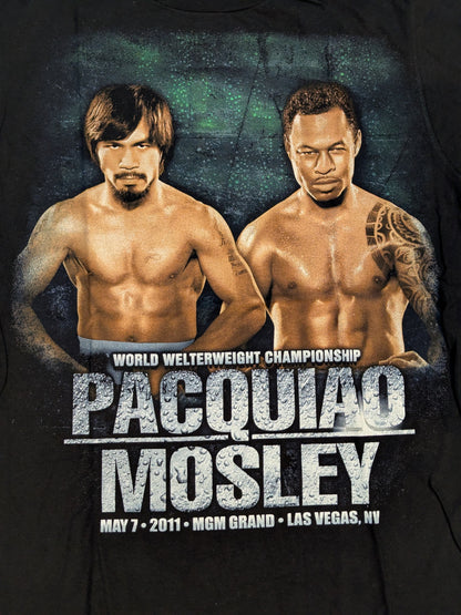 2011年5月7日 マニー・パッキャオvsシェーン・モズリー ピクチャーTシャツ(ブラック)