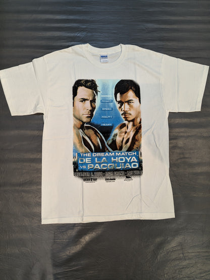 2008年12月6日 オスカー・デ・ラ・ホーヤvsマニー・パッキャオ ピクチャーTシャツ①(ホワイト)