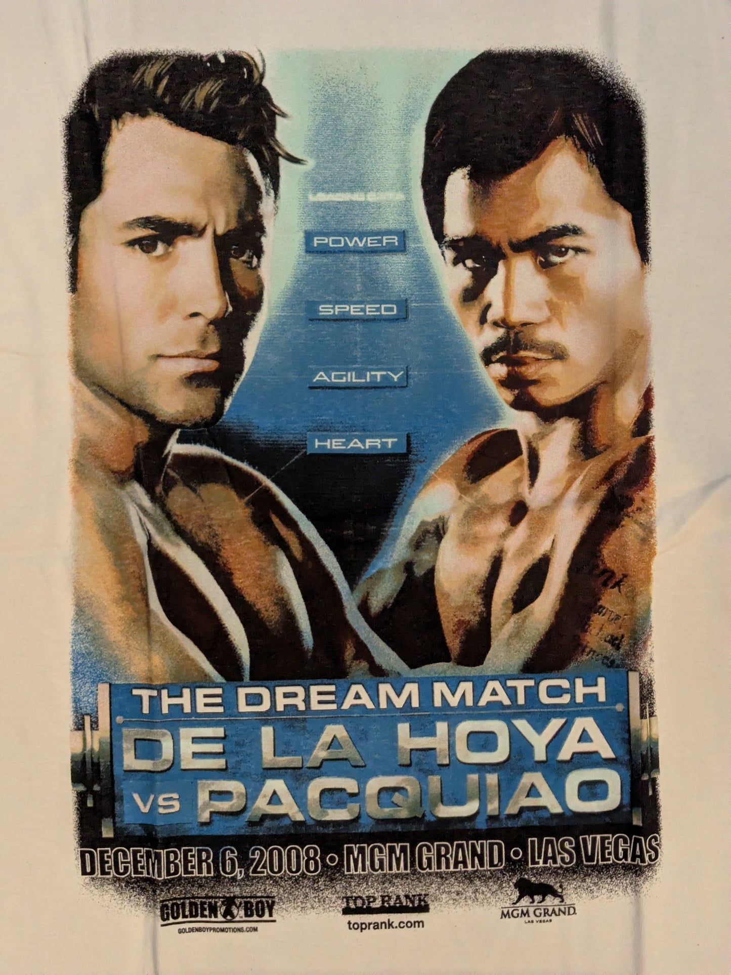 2008年12月6日 オスカー・デ・ラ・ホーヤvsマニー・パッキャオ ピクチャーTシャツ①(ホワイト)