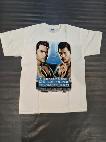 December 6, 2008 Oscar De La Hoya vs Manny Pacquiao Picture T-Shirt (2) (White)