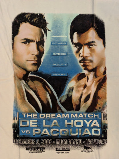 December 6, 2008 Oscar De La Hoya vs Manny Pacquiao Picture T-Shirt (2) (White)