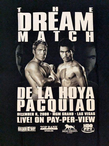 2008年12月6日 オスカー・デ・ラ・ホーヤvsマニー・パッキャオ ピクチャーTシャツ③(ブラック)