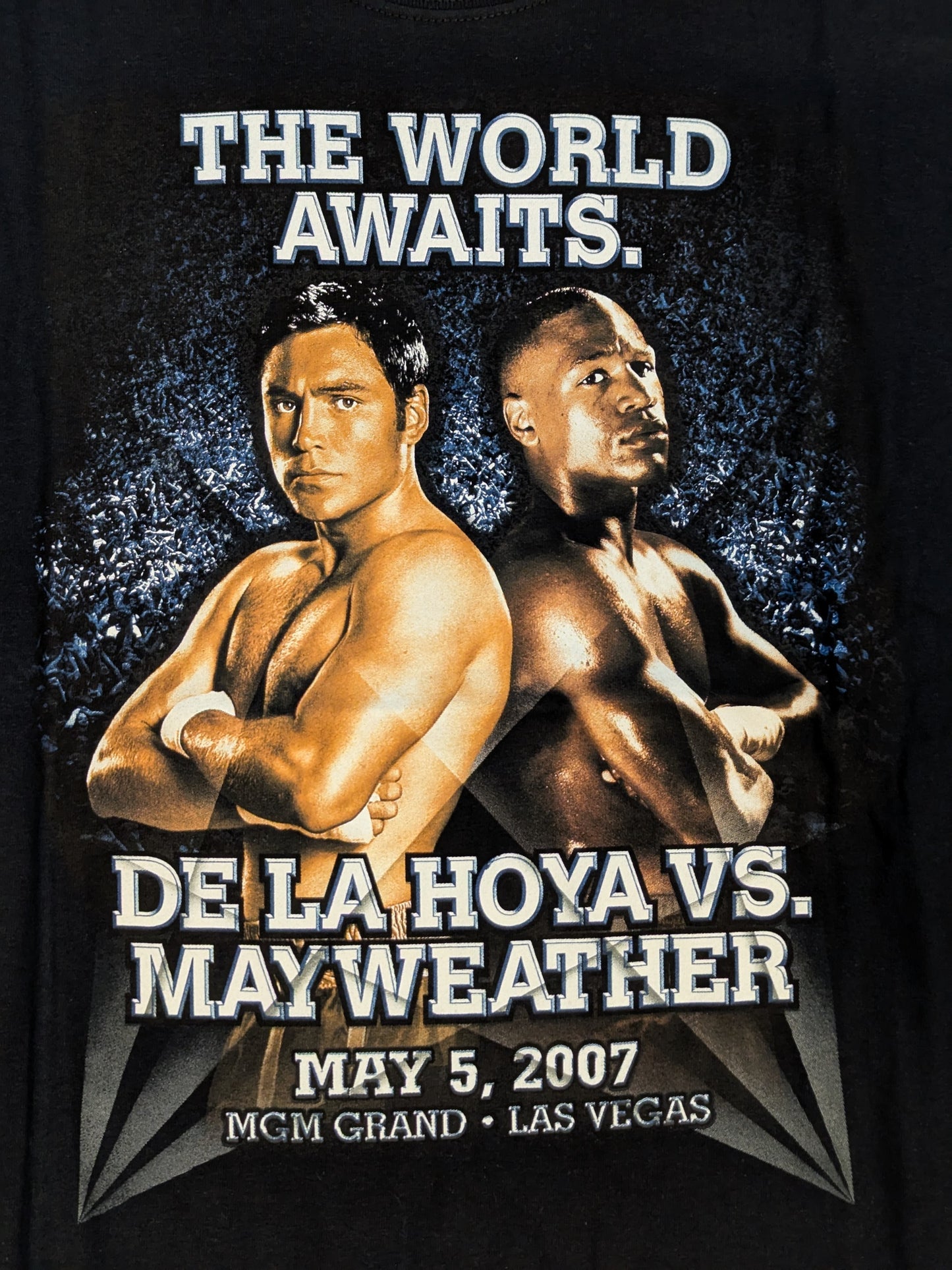 2007年5月5日 オスカー・デ・ラ・ホーヤvsフロイド・メイウェザー ピクチャーTシャツ(ブラック)