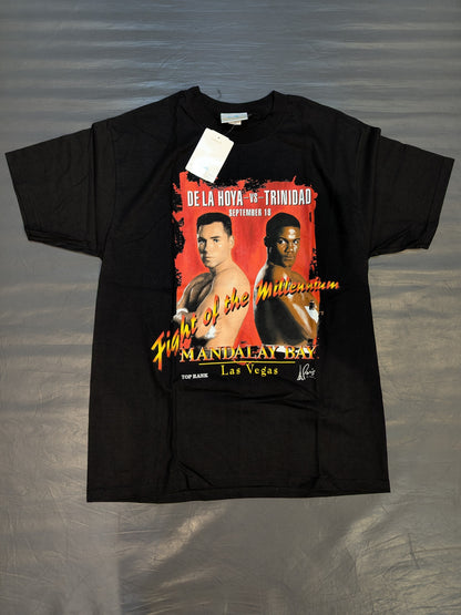 1999年9月18日 オスカー・デ・ラ・ホーヤvsフェリックス・トリニダード ピクチャーTシャツ(ブラック)