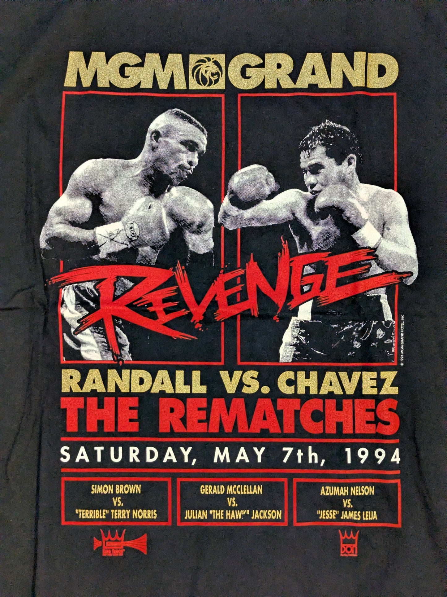 May 7, 1994 Frankie Randall vs. Julio César Chavez Picture T-shirt (Black)