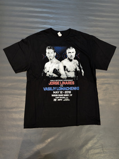 2018年5月12日 ホルヘ・リナレスvsワシル・ロマチェンコ ピクチャーTシャツ(ブラック)