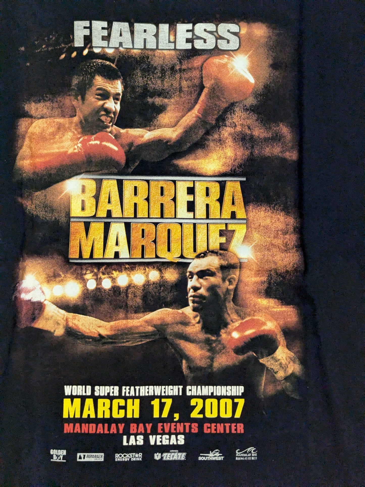 March 17, 2007 Marco Antonio Barrera vs. Juan Manu EL Marquez Picture T-Shirt (Black)