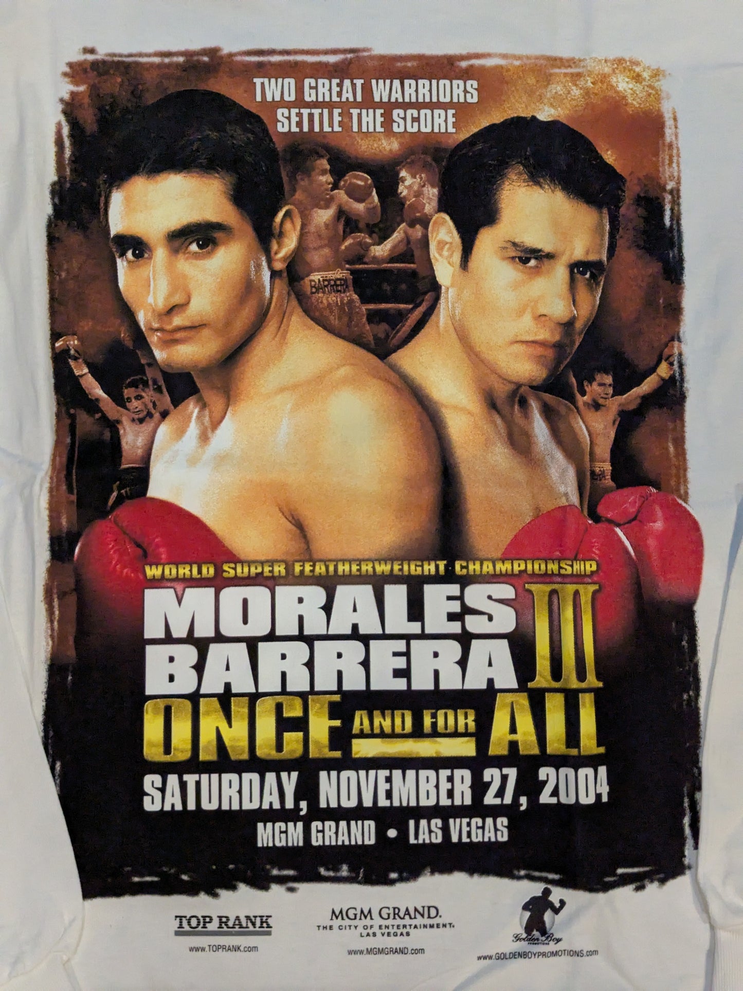 November 27, 2004 Marco Antonio Varela vs. Eric Morales Picture Long Sleeve T-Shirt (White)