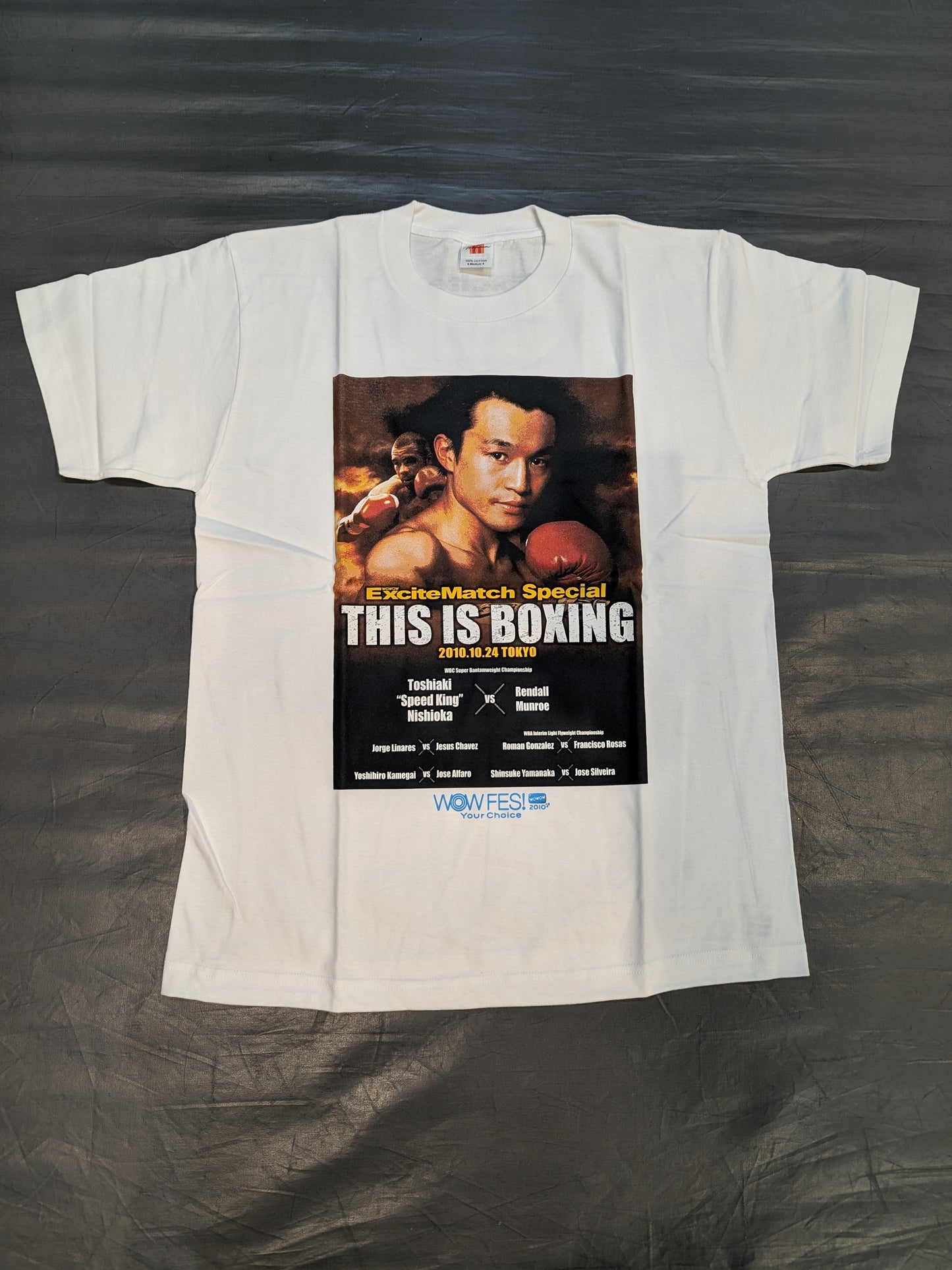 2010年10月24日 西岡利晃vsレンドール・ムンロー ピクチャーTシャツ①(ホワイト)