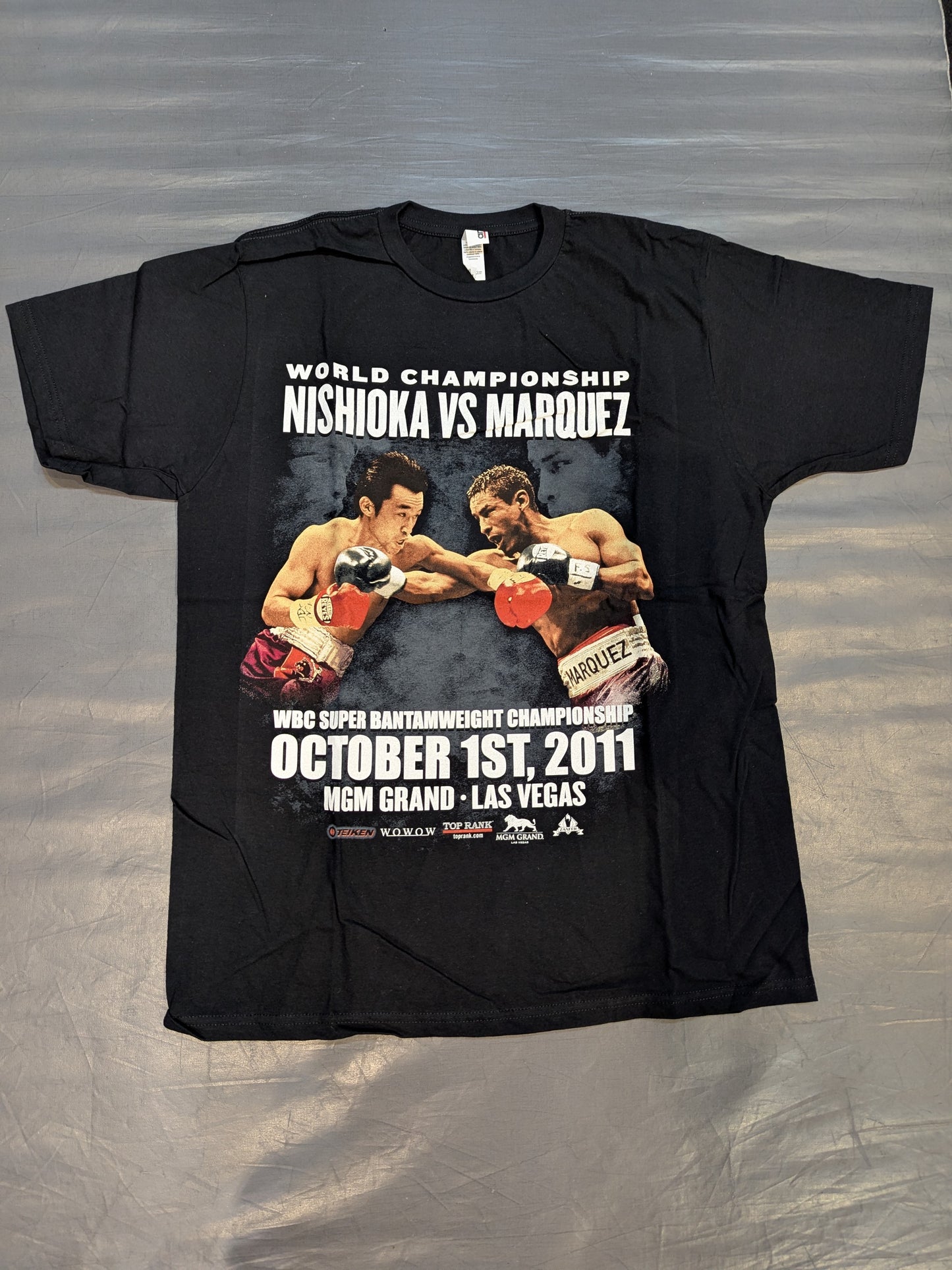 2011年10月1日 西岡利晃vsラファエル・マルケス ピクチャーTシャツ①(ブラック)