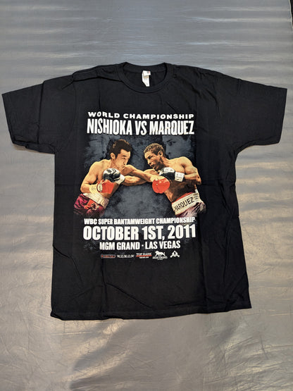 2011年10月1日 西岡利晃vsラファエル・マルケス ピクチャーTシャツ①(ブラック)