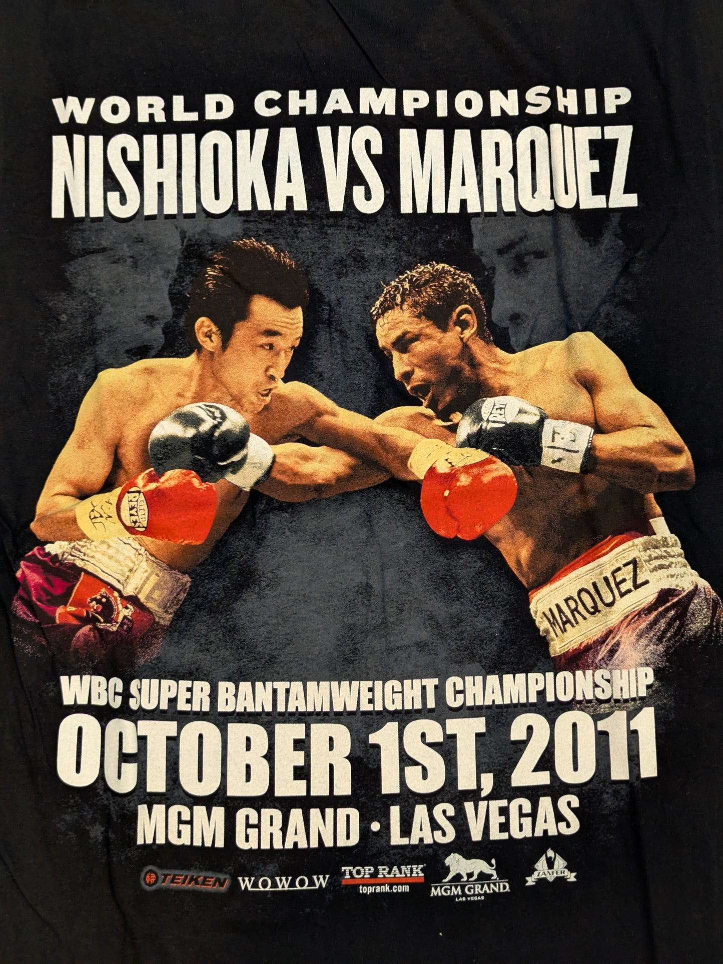 2011年10月1日 西岡利晃vsラファエル・マルケス ピクチャーTシャツ②(ブラック)