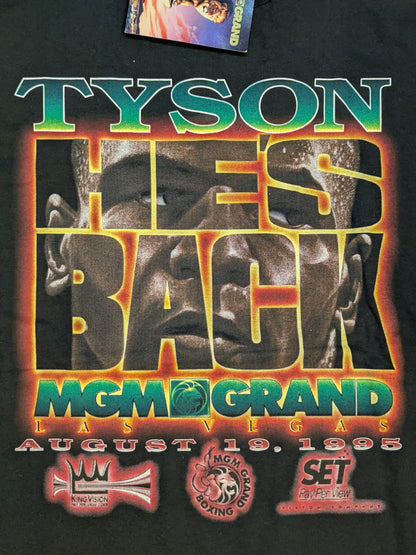 1998年8月19日 マイク・タイソン「HE'S BACK」ピクチャーTシャツ(ブラック)