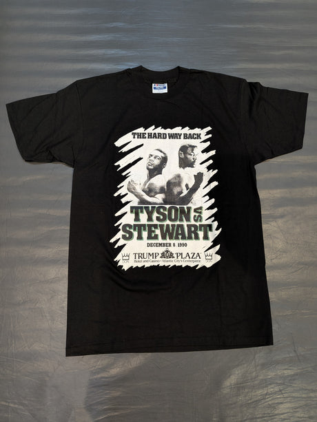1990年12月8日 マイク・タイソンvsアレックス・スチュワート ピクチャーTシャツ(ブラック)