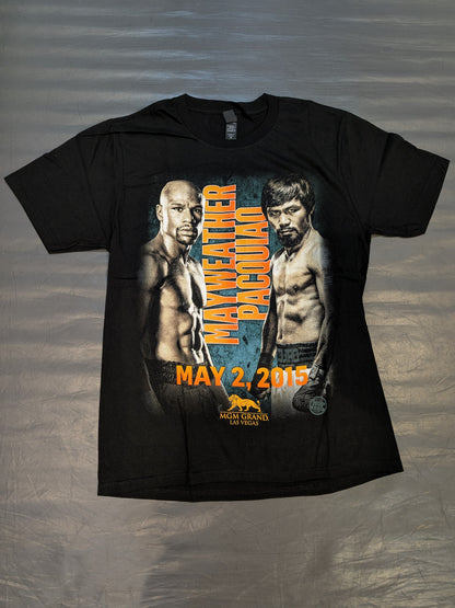 2015年5月2日 フロイド・メイウェザーvsマニー・パッキャオ ピクチャーTシャツ③(ブラック)