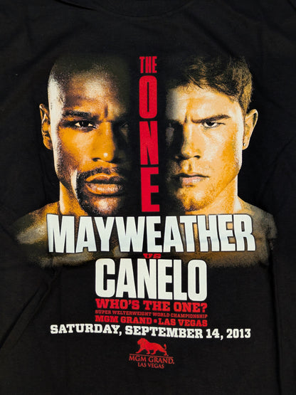 September 14, 2013 Floyd Mayweather vs. Saul "Canelo" Alvarez Picture T-Shirt (2) (Black)