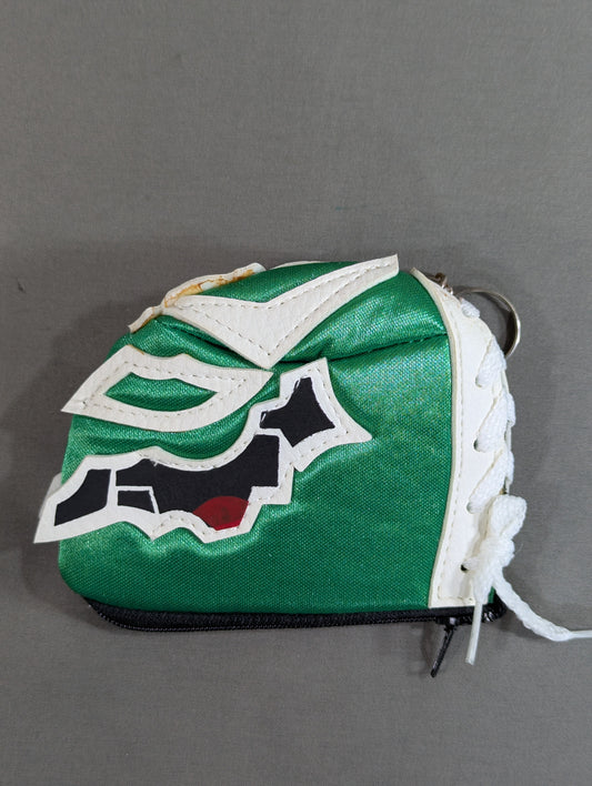 BUSHI  Mask Coin Case & Keychain (Black×Green)