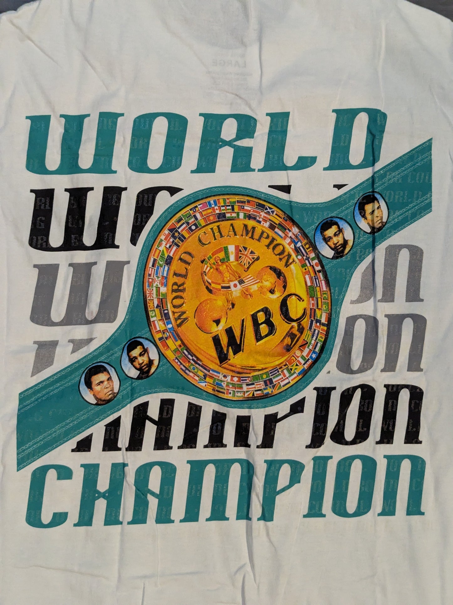 ★50周年記念★ WBC「WORLD CHAMPION」ピクチャーTシャツ③(ホワイト)
