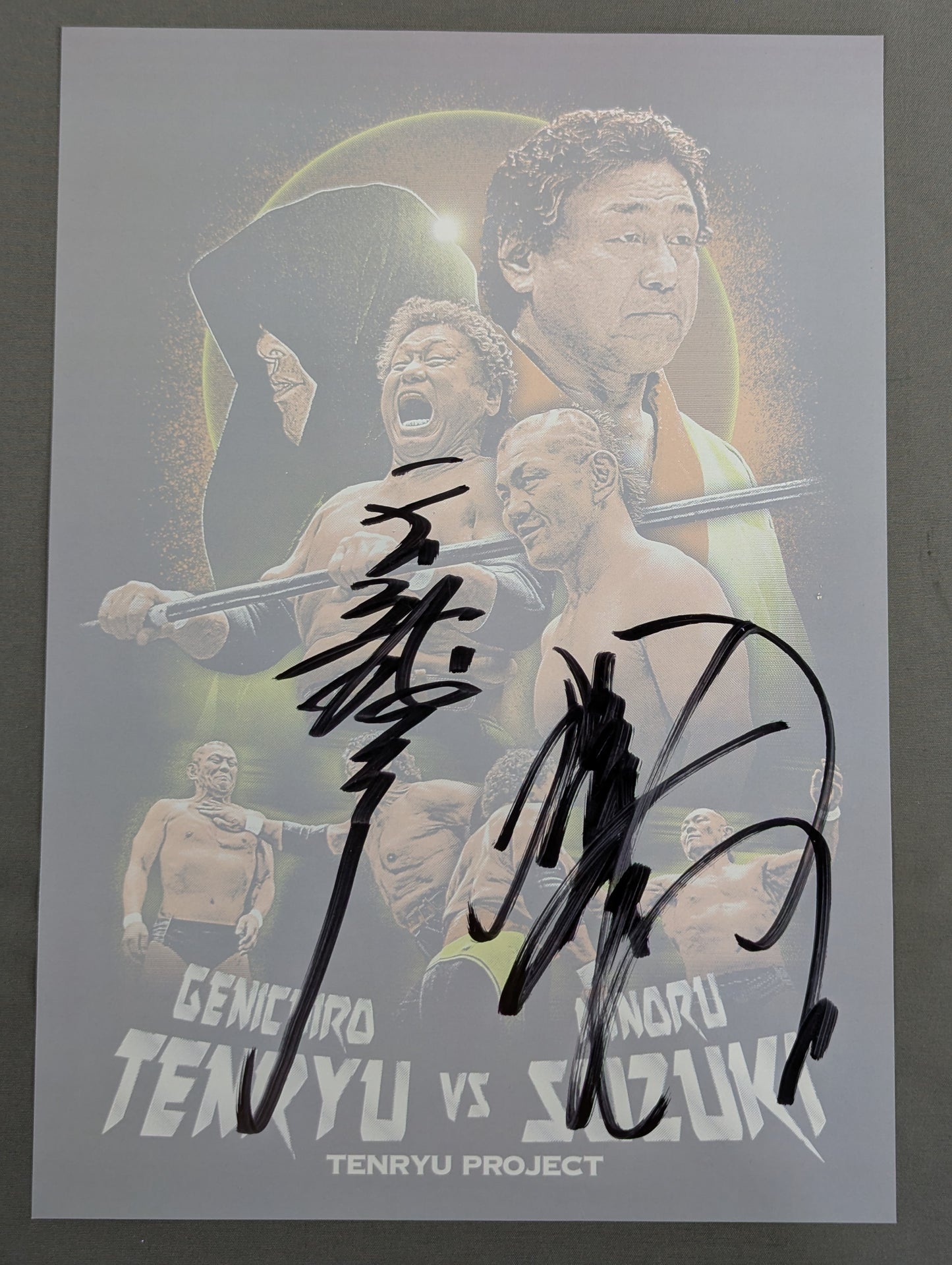 Tenryu Genichiro  & Minoru Suzuki Autographed W autograph Pro-Photo 