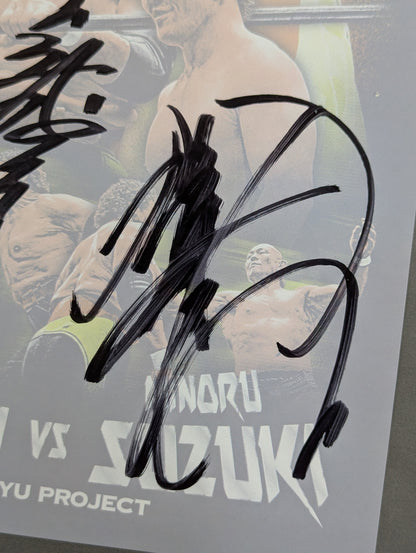 Tenryu Genichiro  & Minoru Suzuki Autographed W autograph Pro-Photo 