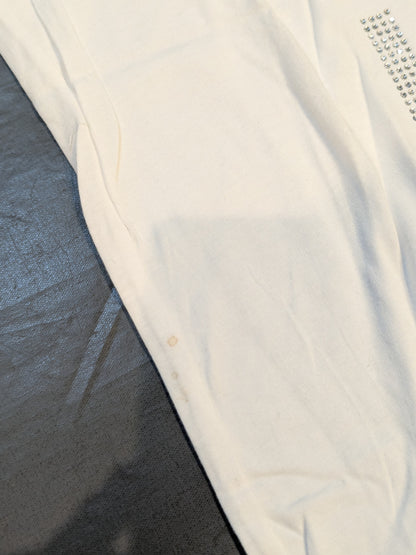 WBC Rhinestone Decorated V-Neck T-Shirt (2) (White)
