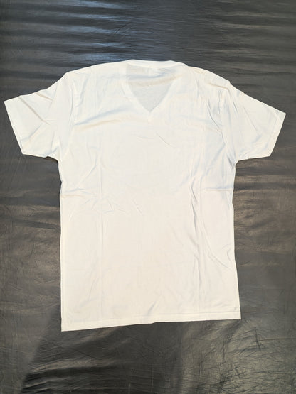 WBC Rhinestone Decorated V-Neck T-Shirt (2) (White)