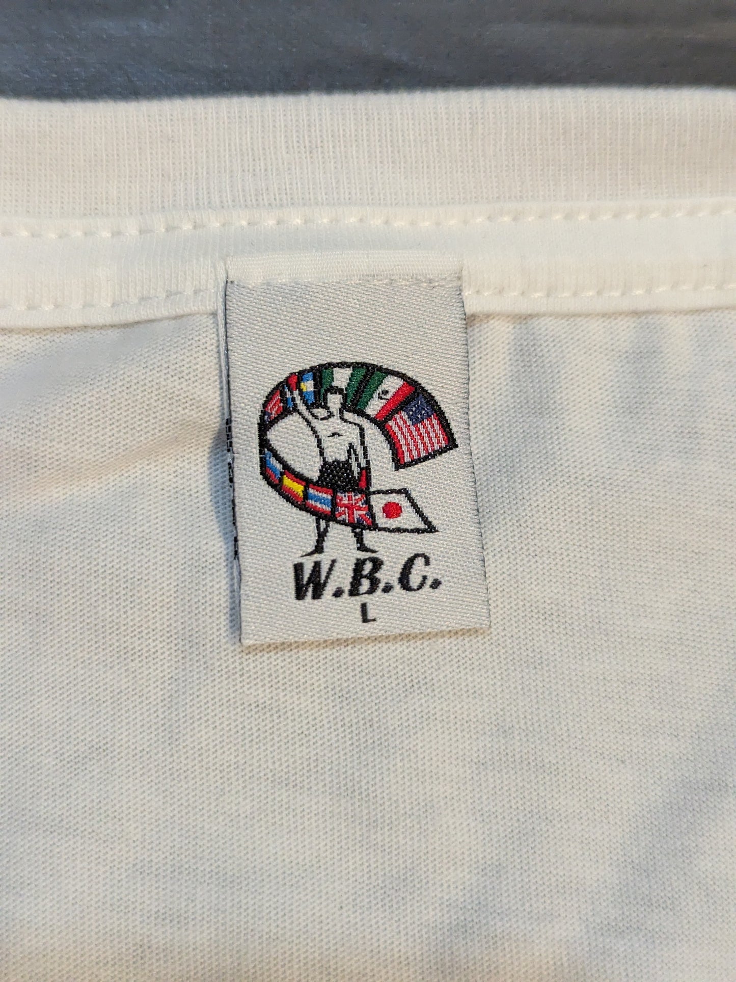 WBC Rhinestone Decorated V-Neck T-Shirt (2) (White)