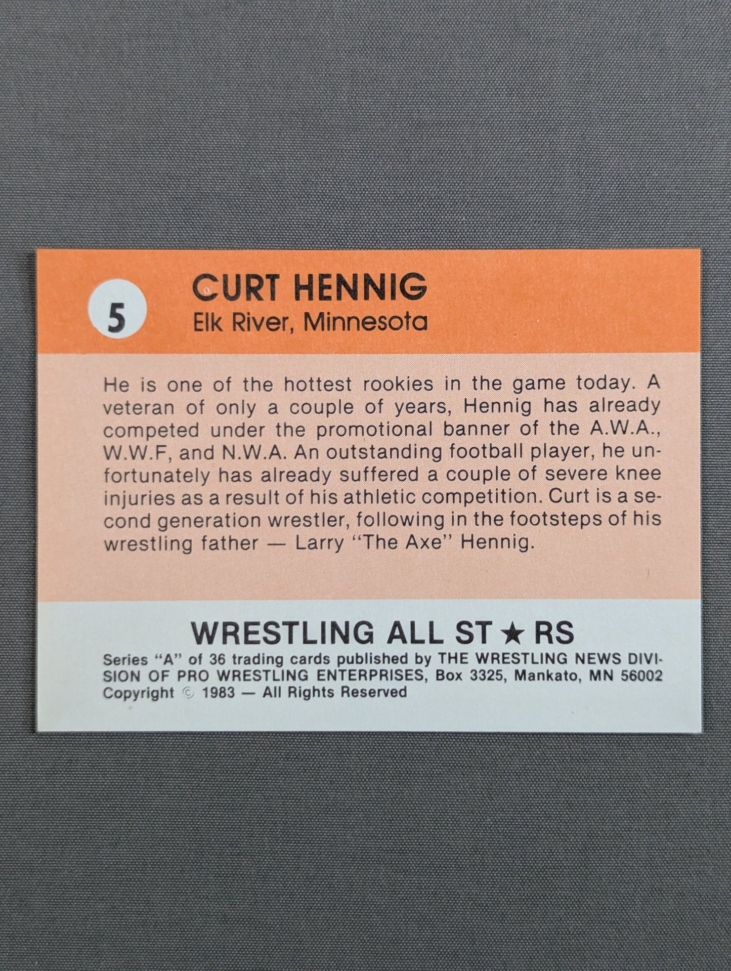 ★1983 WRESTLING ALL STARS Series A★ カート・ヘニング
