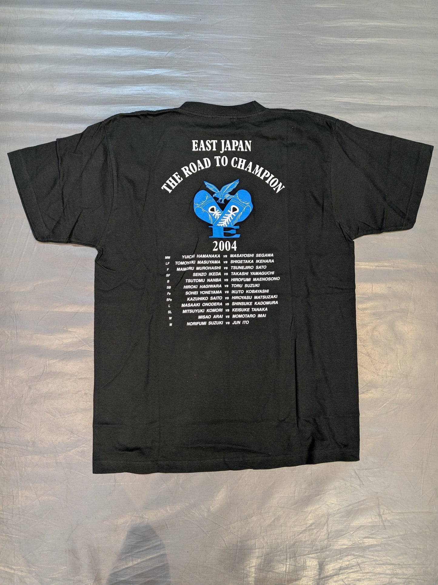East Japan Boxing 'THE ROAD TO CHAMPION 2004' T-shirt (1) (Black×Blue)