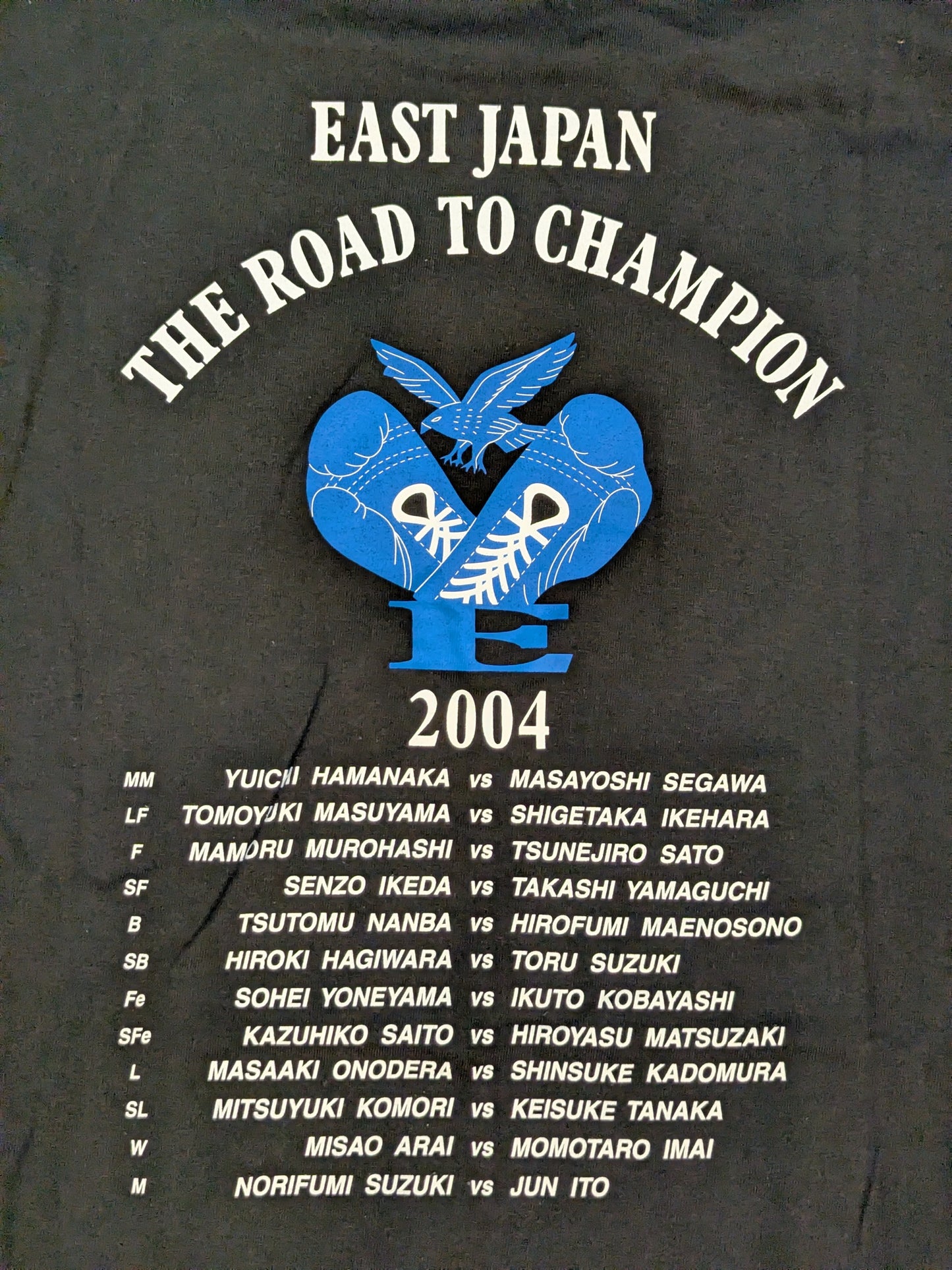 East Japan Boxing 'THE ROAD TO CHAMPION 2004' T-shirt (1) (Black×Blue)