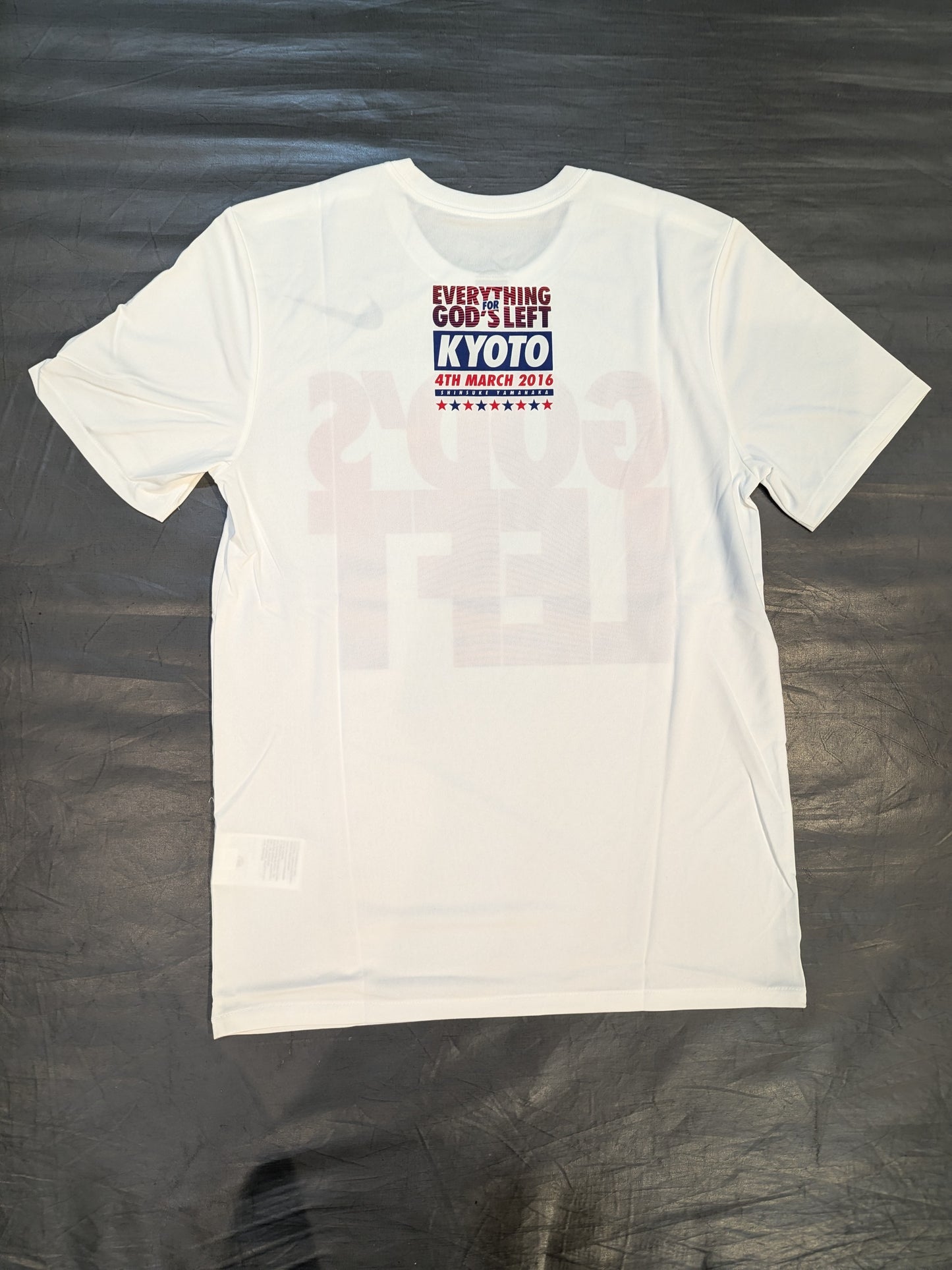 Shinsuke Yamanaka 'EVERYTHING FOR GOD'S LEFT KYOTO' Dry T-Shirt (1) (White)