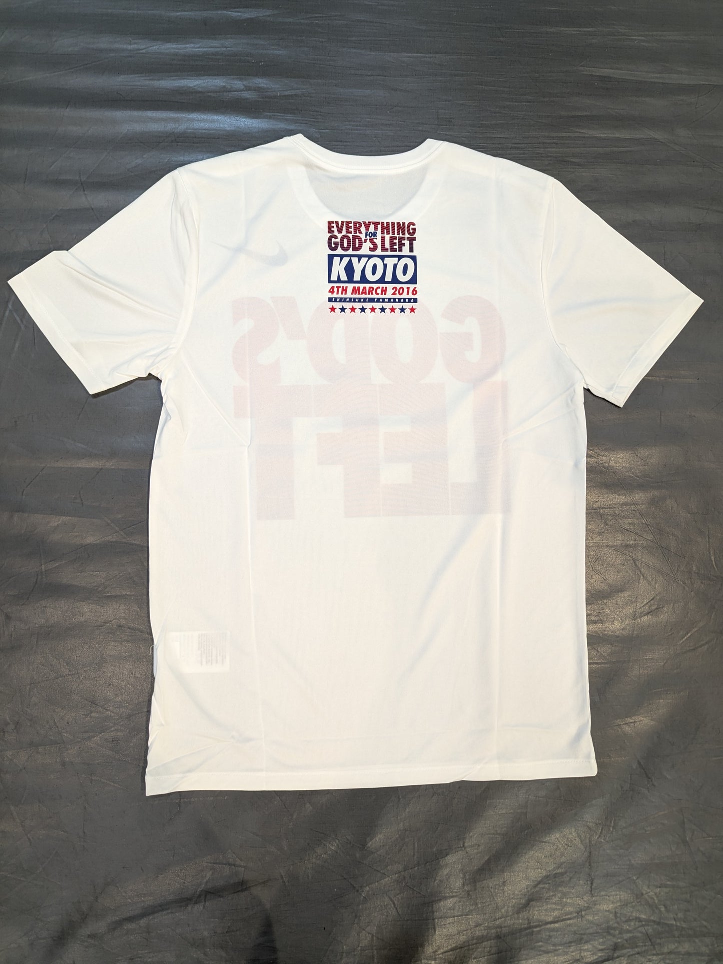 Shinsuke Yamanaka "EVERYTHING FOR GOD'S LEFT KYOTO" Dry T-Shirt (2) (White)