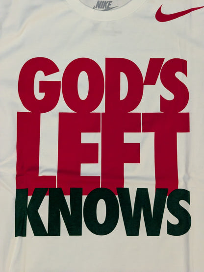 山中慎介「GOD'S LEFT KNOWS」Tシャツ(ホワイト)