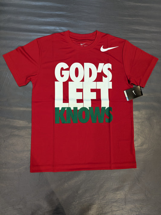 山中慎介「GOD'S LEFT KNOWS」ドライTシャツ(レッド)