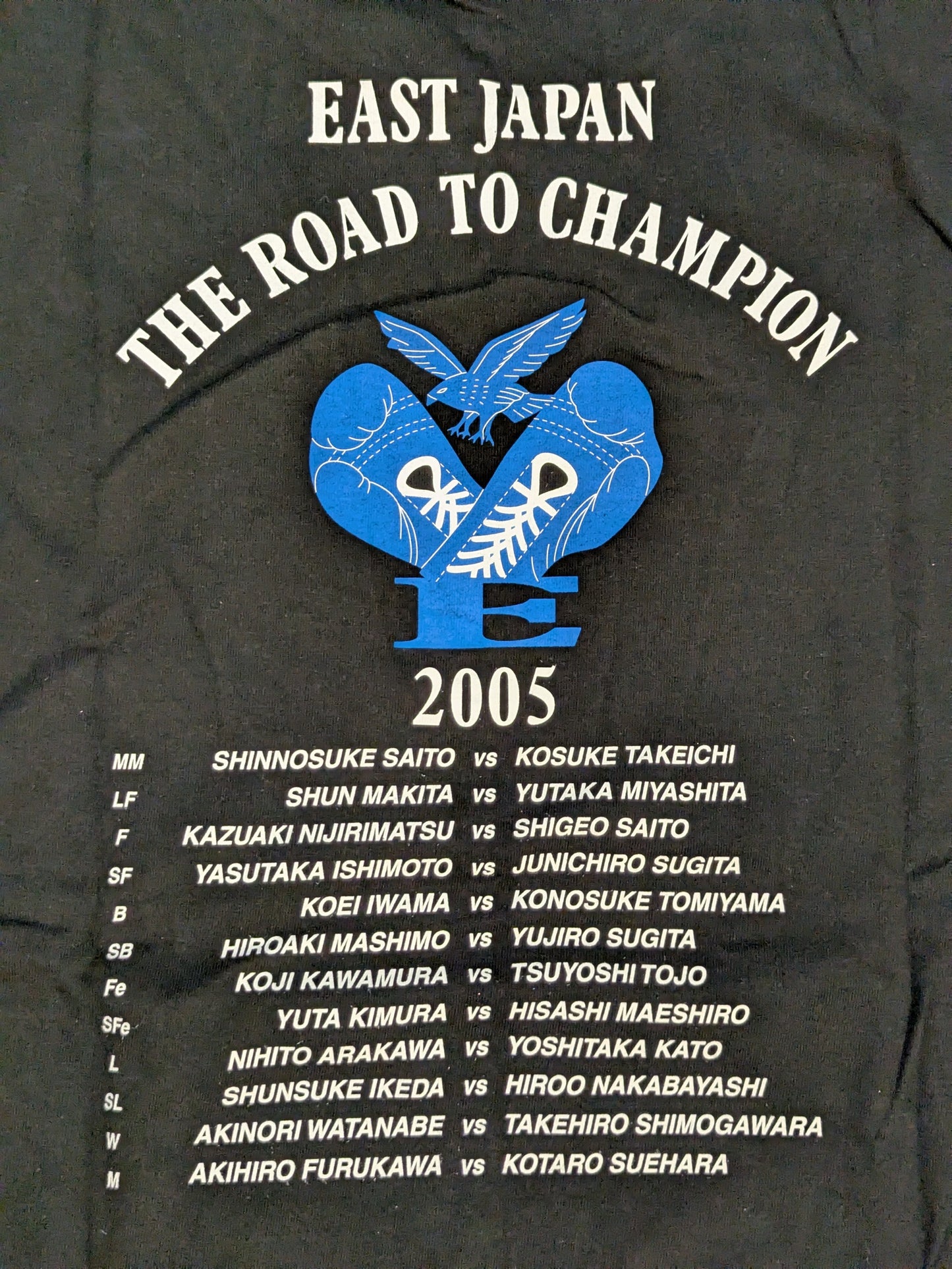 東日本ボクシング「THE ROAD TO CHAMPION 2005」Tシャツ(ブラック×ブルー)