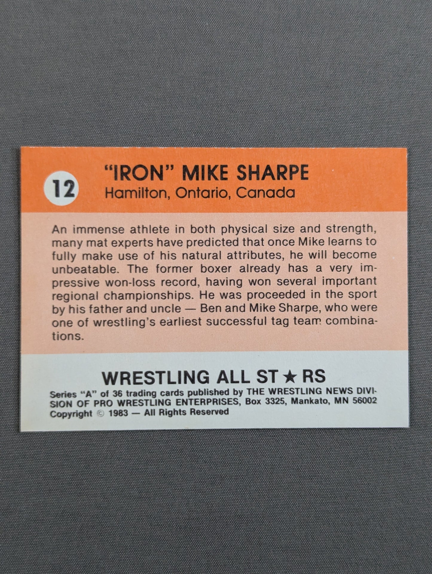 ★1983 WRESTLING ALL STARS Series A★ アイアン・マイク・シャープ